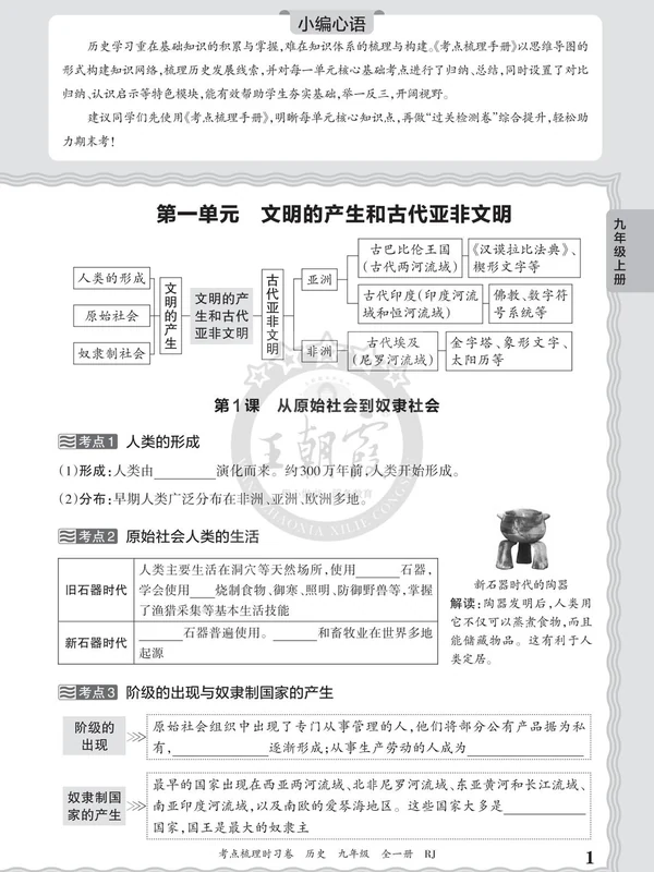 2027《王朝霞•考点梳理时习卷》（9年级全一册）（历史）示意封面