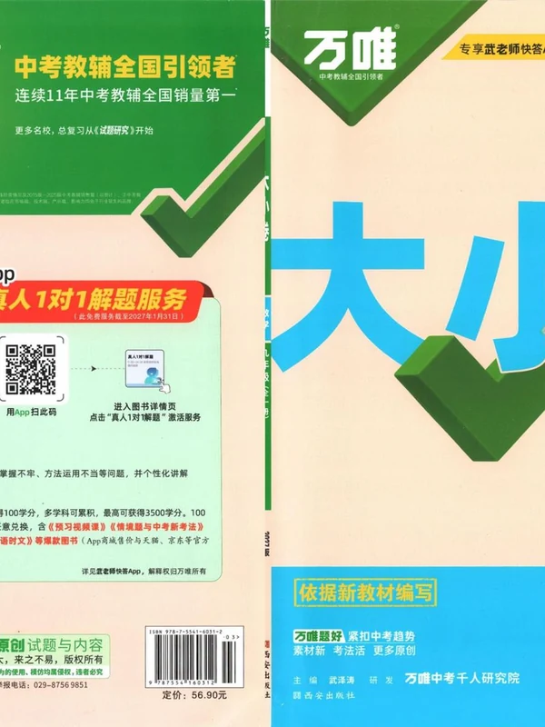 2027《万唯•大小卷》（9年级全一册）（数学）（人教版）示意封面