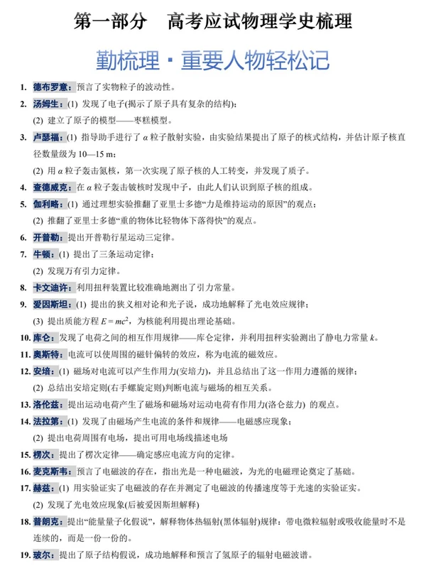 2026版高考《物理学史梳理》知识清单+三轮讲义（物理）示意封面