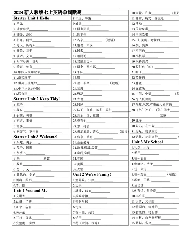 人教版七年级英语上册单词讲解课件（共2套）示意封面