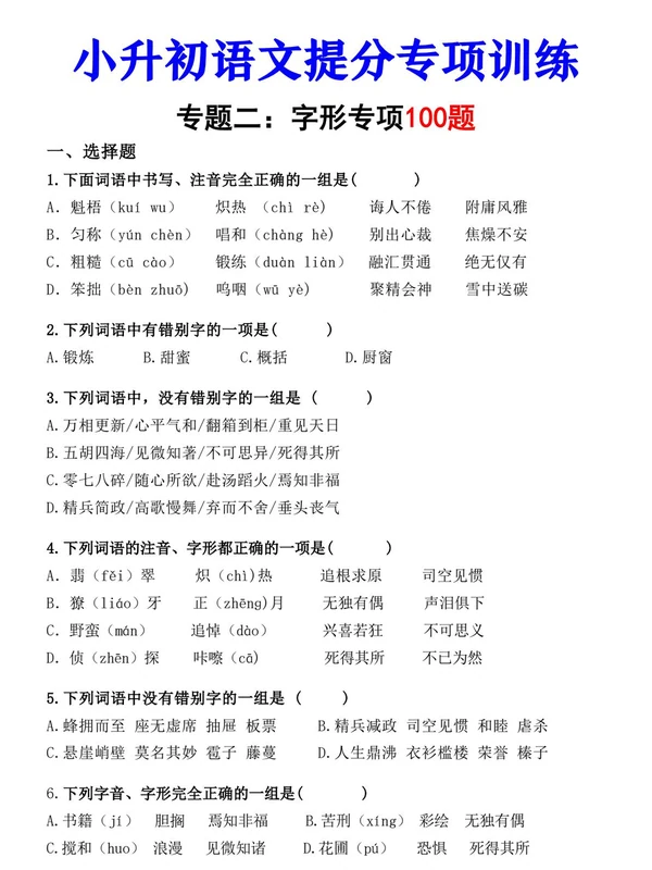 2026年小升初语文《提分专项训练》.示意封面