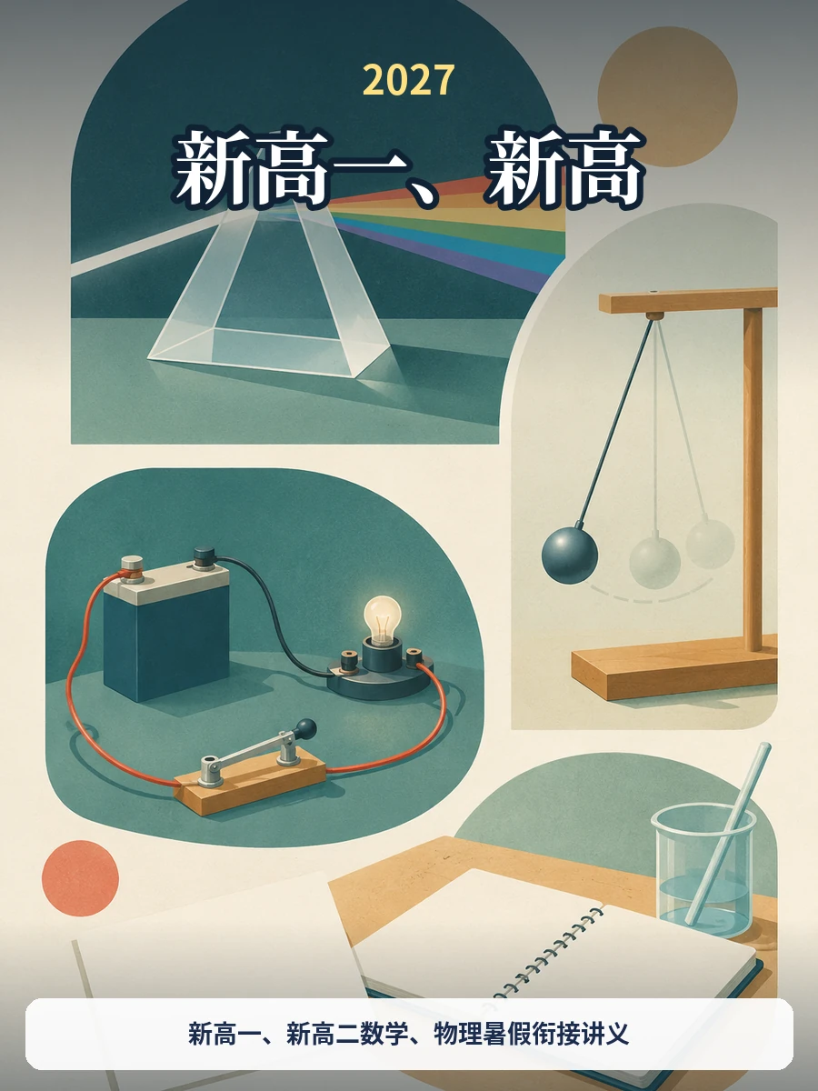 新高一、新高二数学、物理暑假衔接讲义示意封面