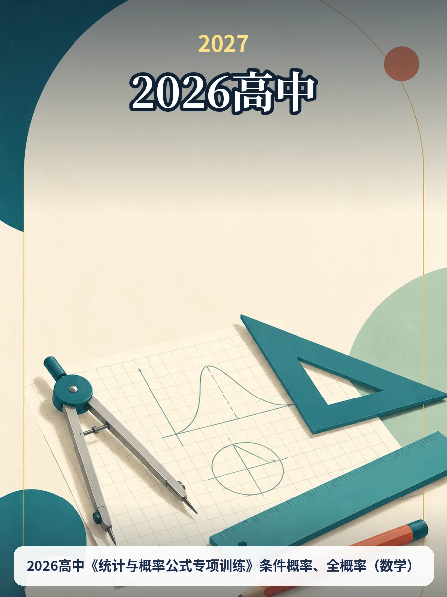 2026高中《统计与概率公式专项训练》条件概率、全概率（数学）示意封面