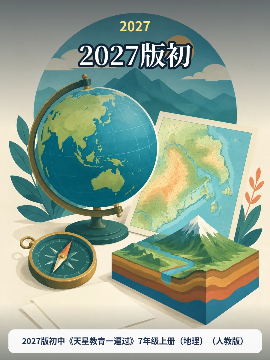 2027版初中《天星教育一遍过》7年级上册（地理）（人教版）示意封面