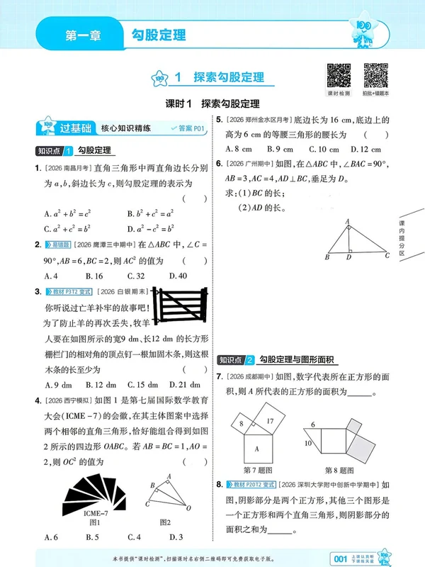2027《天星教育•一遍过》（8年级上）（数学）（北师版）示意封面