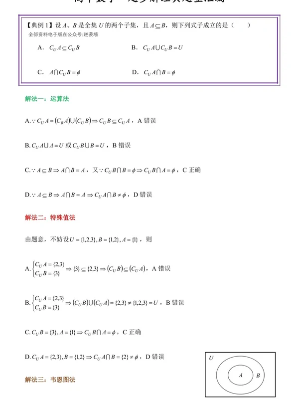 高中一题多解汇编经典示意封面