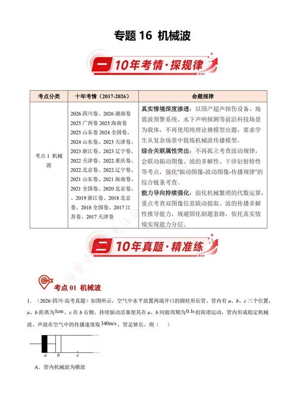 2017-2026十年全国高考物理专项汇编（附解析）示意封面