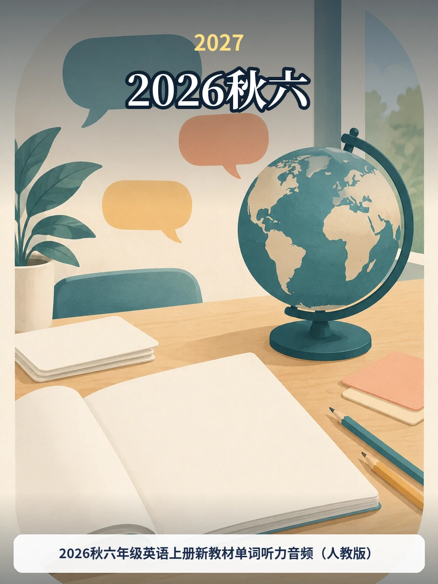 2026秋六年级英语上册新教材单词听力音频（人教版）示意封面
