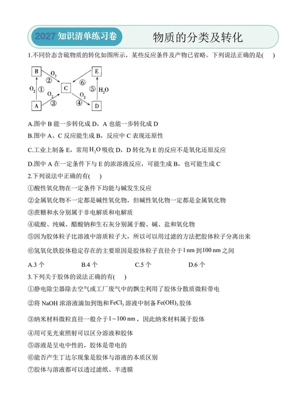 2027《一轮复习大单元知识清单+系统梳理》（高考）（语数英物化）示意封面