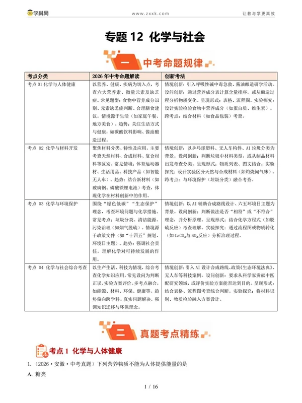 2026【好题汇编】真题分类汇编（中考）（化学）（全国通用）（完结）示意封面