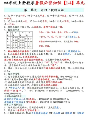 2027《单元必背知识》（1-6年级上）（数学）（人教版）示意封面